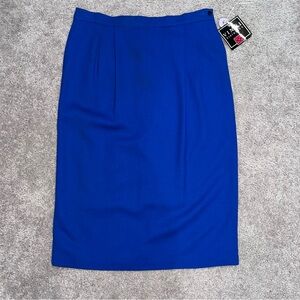 NWT Vtg Vinci Clothiers Women’s Skirt Sz 16 Blue Pleated Pencil Wool USA Career